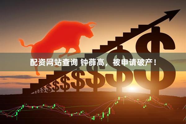 配资网站查询 钟薛高，被申请破产！