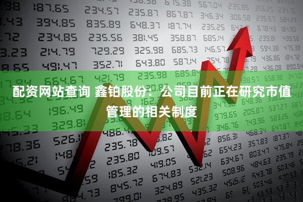 配资网站查询 鑫铂股份：公司目前正在研究市值管理的相关制度